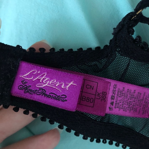 Agent Provocateur sheer bra w gold embroidery - Picture 3 of 5